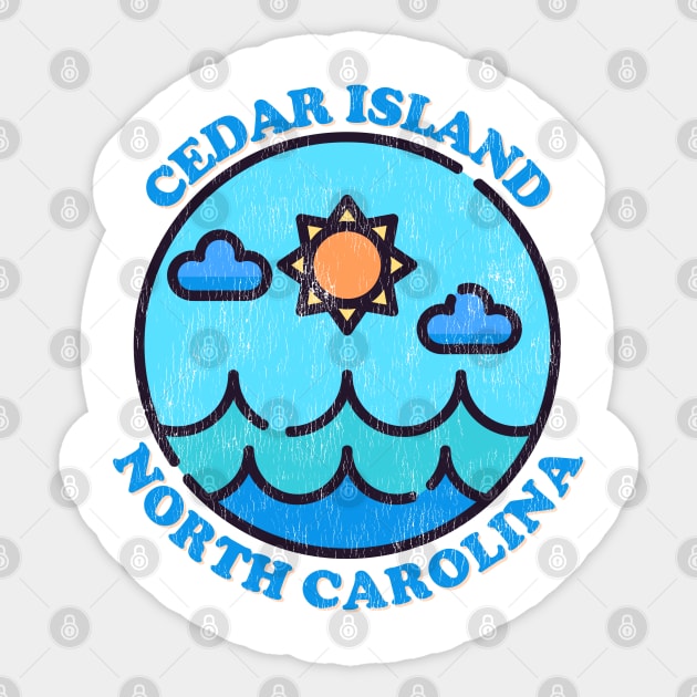 Cedar Island, NC Summertime Vacationing Ocean Skyline Sticker by Contentarama